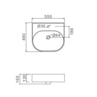 Накладная раковина Gappo GT404 60 см белый